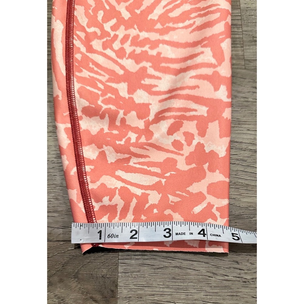 Good American Ombre Leopard Print High Waisted Leggings Red Peach Womens Size 4 - Picture 7 of 9